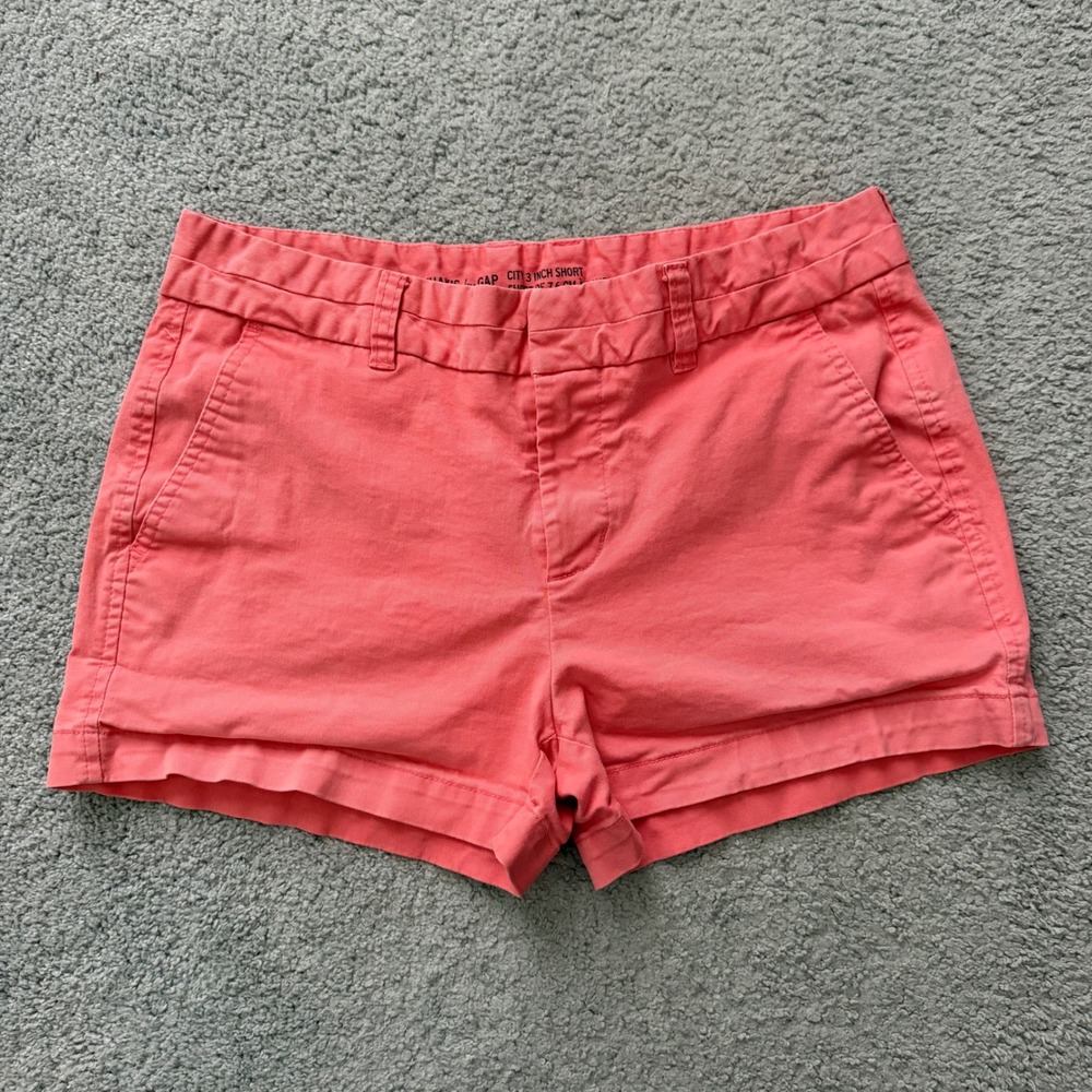 Bright Pink Salmon Gap Khaki Shorts, Size 2
